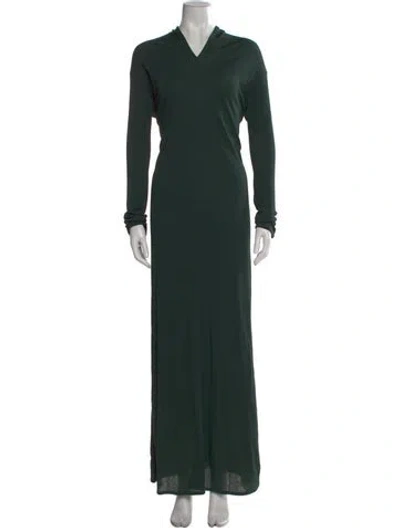 Pre-owned Jil Sander V-neck Long Dress In Green