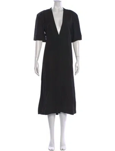 Pre-owned Jil Sander V-neck Long Dress W/ Tags In Black