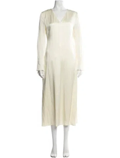 Pre-owned Jil Sander V-neck Long Dress In Yellow