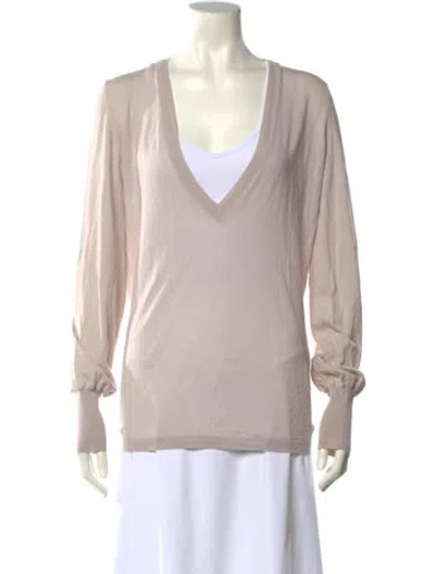 Pre-owned Jil Sander V-neck Long Sleeve Blouse In Neutral
