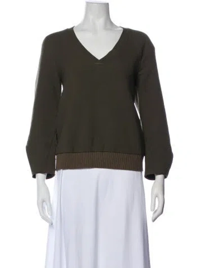 Pre-owned Jil Sander V-neck Long Sleeve Sweatshirt In Green