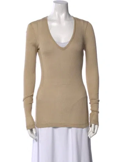 Pre-owned Jil Sander V-neck Long Sleeve Top In Neutral