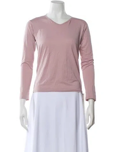 Pre-owned Jil Sander V-neck Long Sleeve T-shirt In Purple