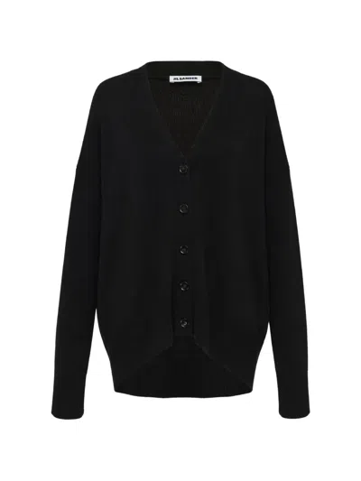 Jil Sander V-neck Long-sleeve Cardigan In Brown