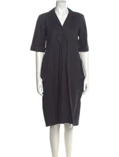 Pre-owned Jil Sander V-neck Midi Length Dress In Black