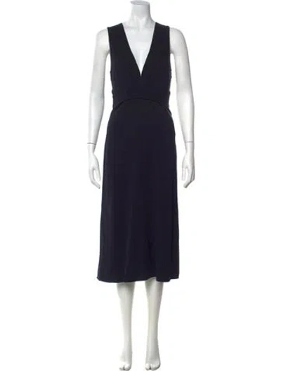 Pre-owned Jil Sander V-neck Midi Length Dress In Blue