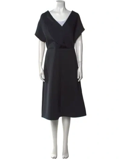 Pre-owned Jil Sander V-neck Midi Length Dress In Multi