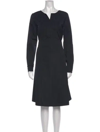 Pre-owned Jil Sander V-neck Midi Length Dress W/ Tags In Black