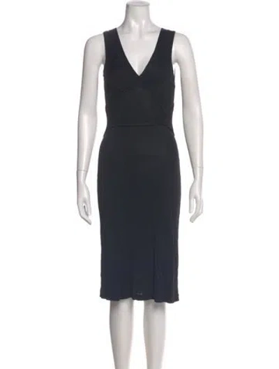 Pre-owned Jil Sander V-neck Midi Length Dress W/ Tags In Gray