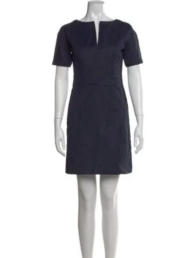 Pre-owned Jil Sander V-neck Mini Dress In Blue