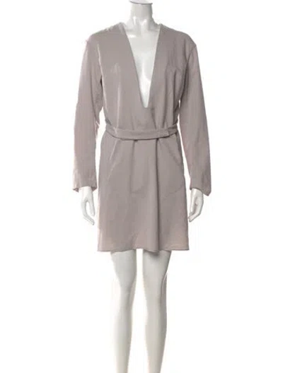 Pre-owned Jil Sander V-neck Mini Dress In Grey