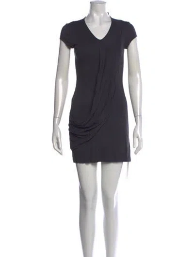 Pre-owned Jil Sander V-neck Mini Dress In Grey