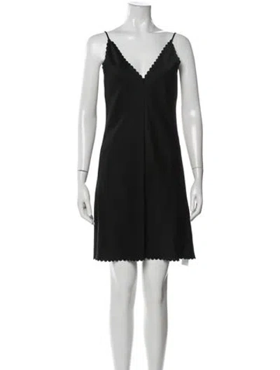 Pre-owned Jil Sander V-neck Mini Dress W/ Tags In Black