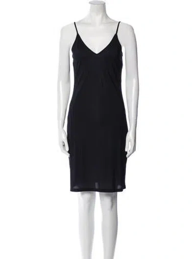 Pre-owned Jil Sander V-neck Mini Dress W/ Tags In Blue