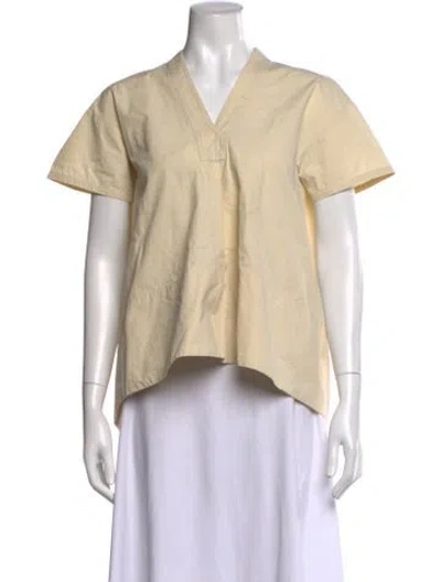 Pre-owned Jil Sander V-neck Short Sleeve Top In Neutral