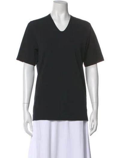 Pre-owned Jil Sander V-neck Short Sleeve T-shirt In Black