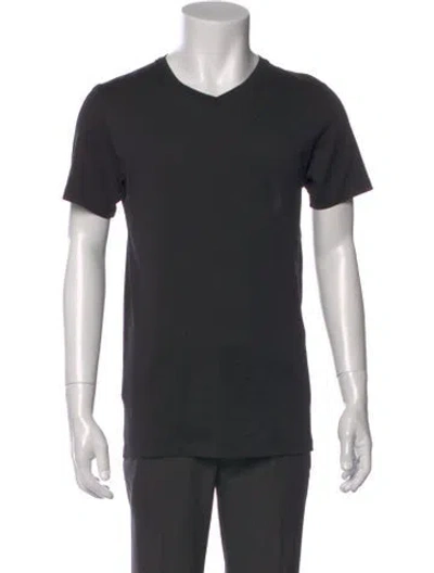 Pre-owned Jil Sander V-neck Short Sleeve T-shirt In Black