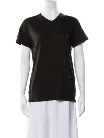 Pre-owned Jil Sander V-neck Short Sleeve T-shirt In Green