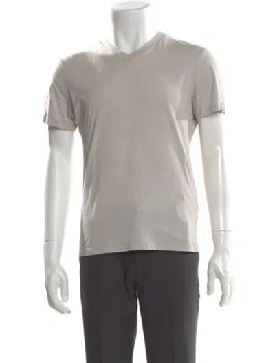 Pre-owned Jil Sander V-neck Short Sleeve T-shirt In Neutral