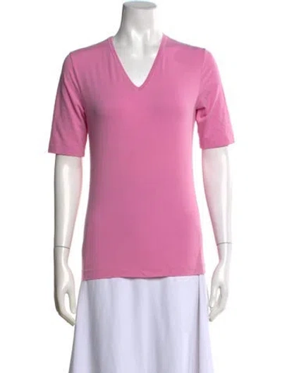 Pre-owned Jil Sander V-neck Short Sleeve T-shirt In Pink