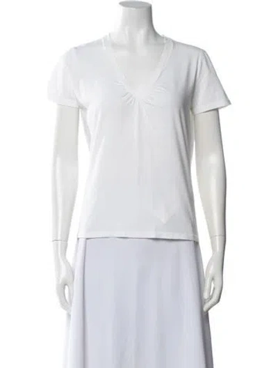 Pre-owned Jil Sander V-neck Short Sleeve T-shirt In White