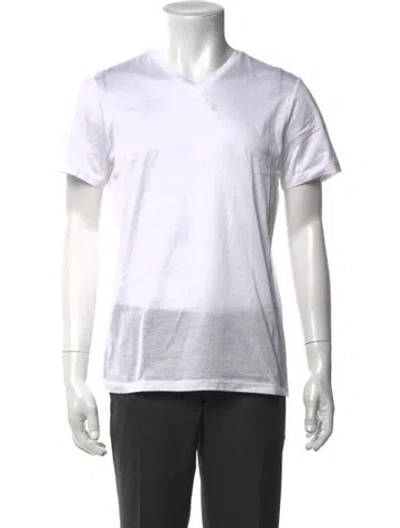 Pre-owned Jil Sander V-neck Short Sleeve T-shirt In White