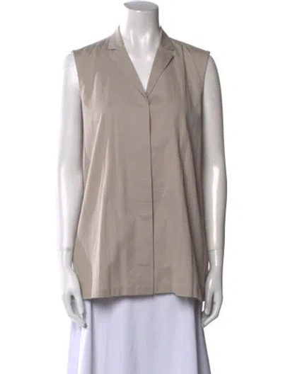 Pre-owned Jil Sander V-neck Sleeveless Button-up Top In Neutral