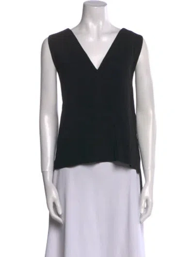 Pre-owned Jil Sander V-neck Sleeveless Crop Top In Black