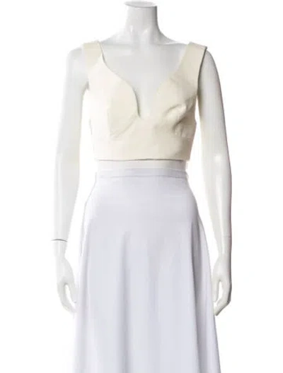 Pre-owned Jil Sander V-neck Sleeveless Crop Top In Neutral