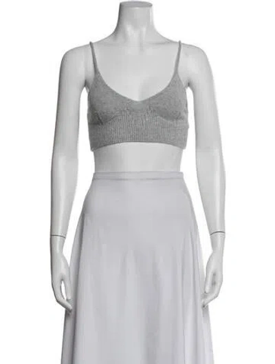 Pre-owned Jil Sander V-neck Sleeveless Sports Bra In White