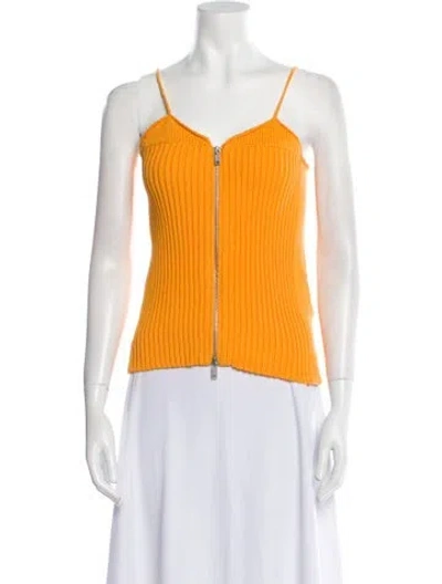 Pre-owned Jil Sander V-neck Sleeveless Top In Orange