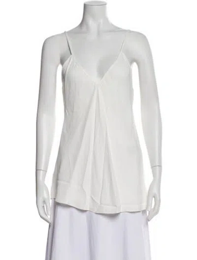 Pre-owned Jil Sander V-neck Sleeveless Top In White