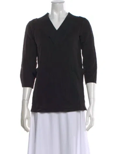Pre-owned Jil Sander V-neck Sweater In Black