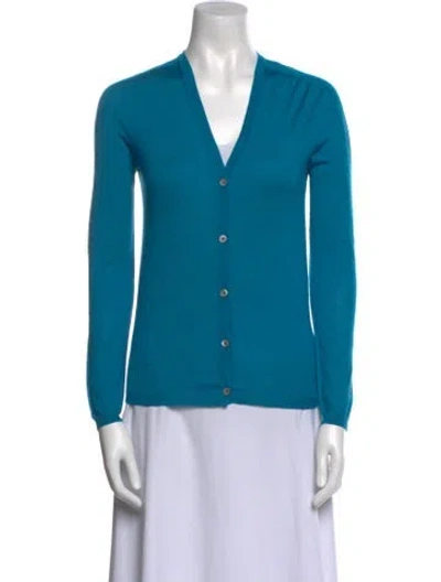 Pre-owned Jil Sander V-neck Sweater In Blue