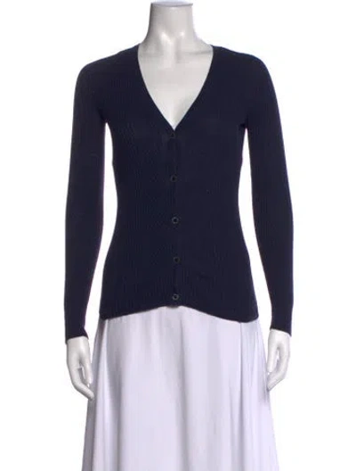 Pre-owned Jil Sander V-neck Sweater In Blue