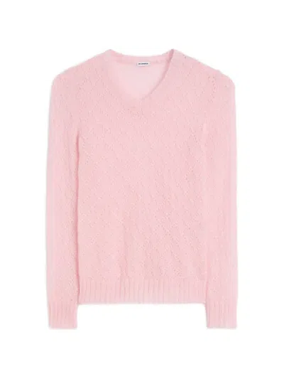 Jil Sander V-neck Sweater In Pink