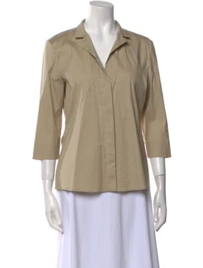 Pre-owned Jil Sander V-neck Three-quarter Sleeve Button-up Top W/ Tags In Neutral