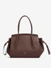 Jil Sander Voyage Drawstring Leather Tote Bag In Brown
