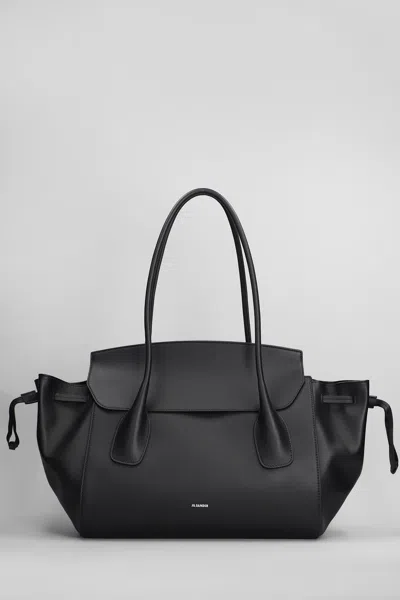 Jil Sander Voyage Tote In Black Leather