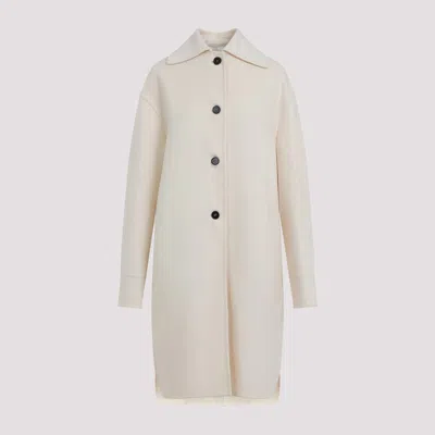 Jil Sander W 04 Double Breast Coat In White
