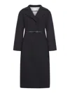 Jil Sander Black Belted Virgin Wool Coat In Black