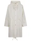 Jil Sander Drawstring Hooded Parka Front Pockets In Piuma
