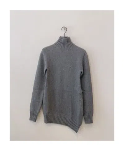 Jil Sander Waffle-knit Asymmetric Jumper In Gray