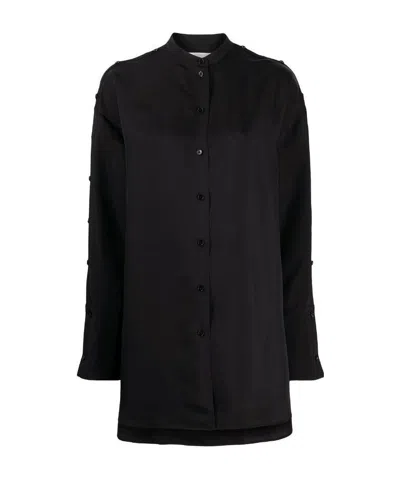 Jil Sander Waist-tie Shirt In Black