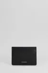 Jil Sander Logo Detail Leather Card Holder In Black