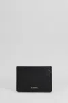 Jil Sander Logo Detail Leather Card Holder In Black