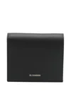 Jil Sander Black Smooth Matte Rectangular Wallet In Black