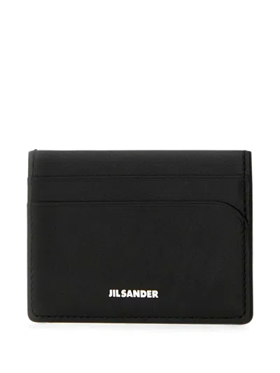 Jil Sander Black Leather Compact Cardholder Wallet