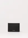 Jil Sander Logo Detail Leather Card Holder In Black