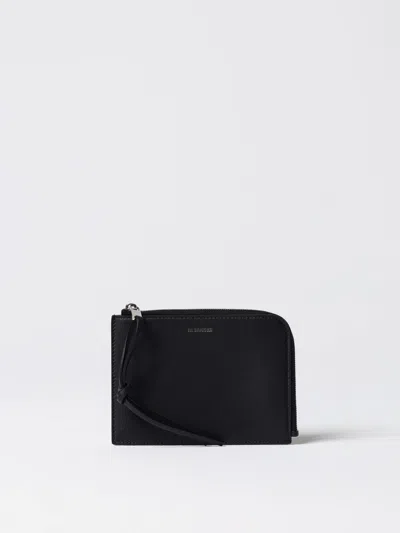 Jil Sander Logo-embossed Leather Card Slot Wallet In Black